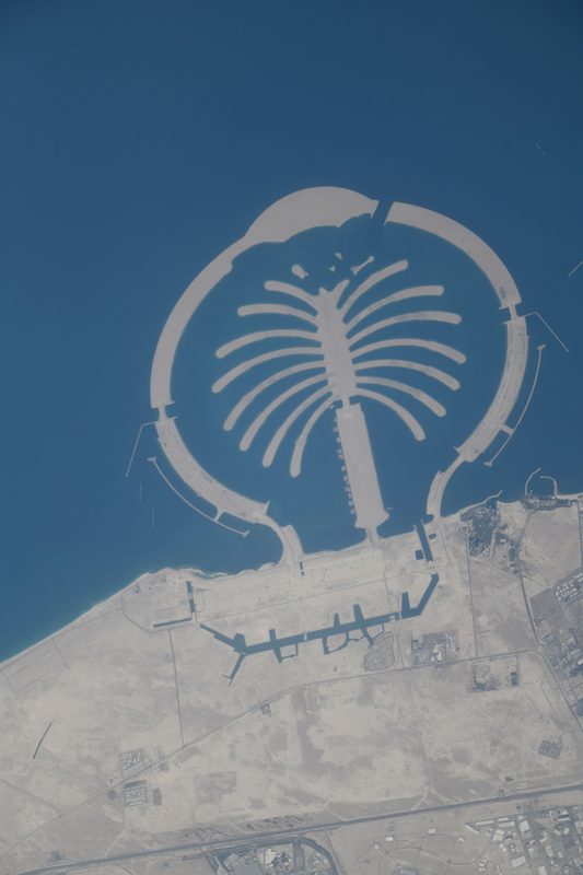 Palm Jumeirah in the UAE photographed from the ISS