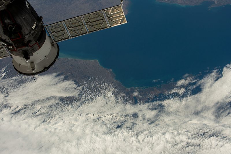 ISS Soyuz and Earth photographed from ISS